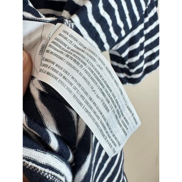 NWT Abercrombie & Fitch Womens Top Short Sleeve 100% Cotton Blue White Striped - Picture 5 of 6
